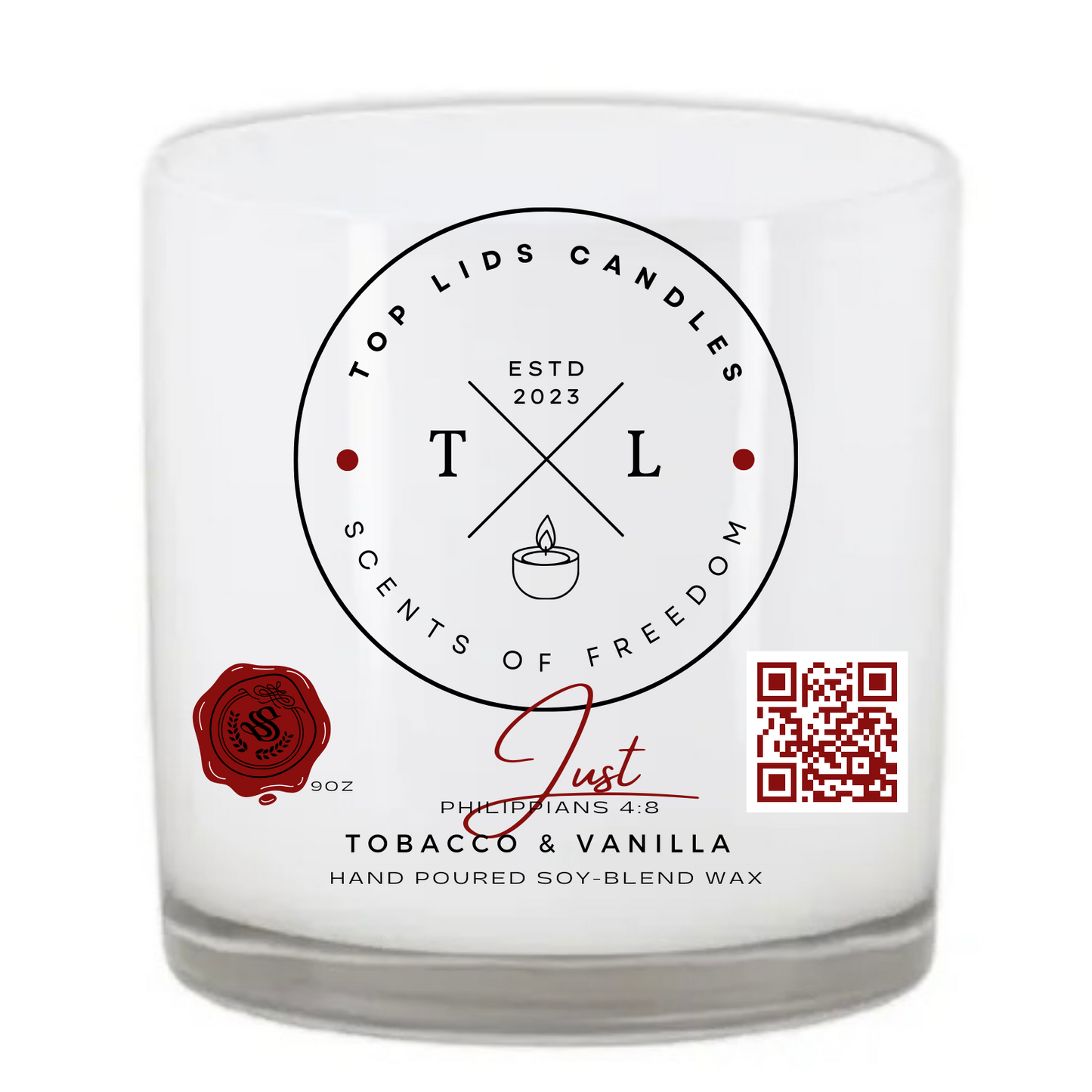 Top Lids Candle - Tobacco & Vanilla