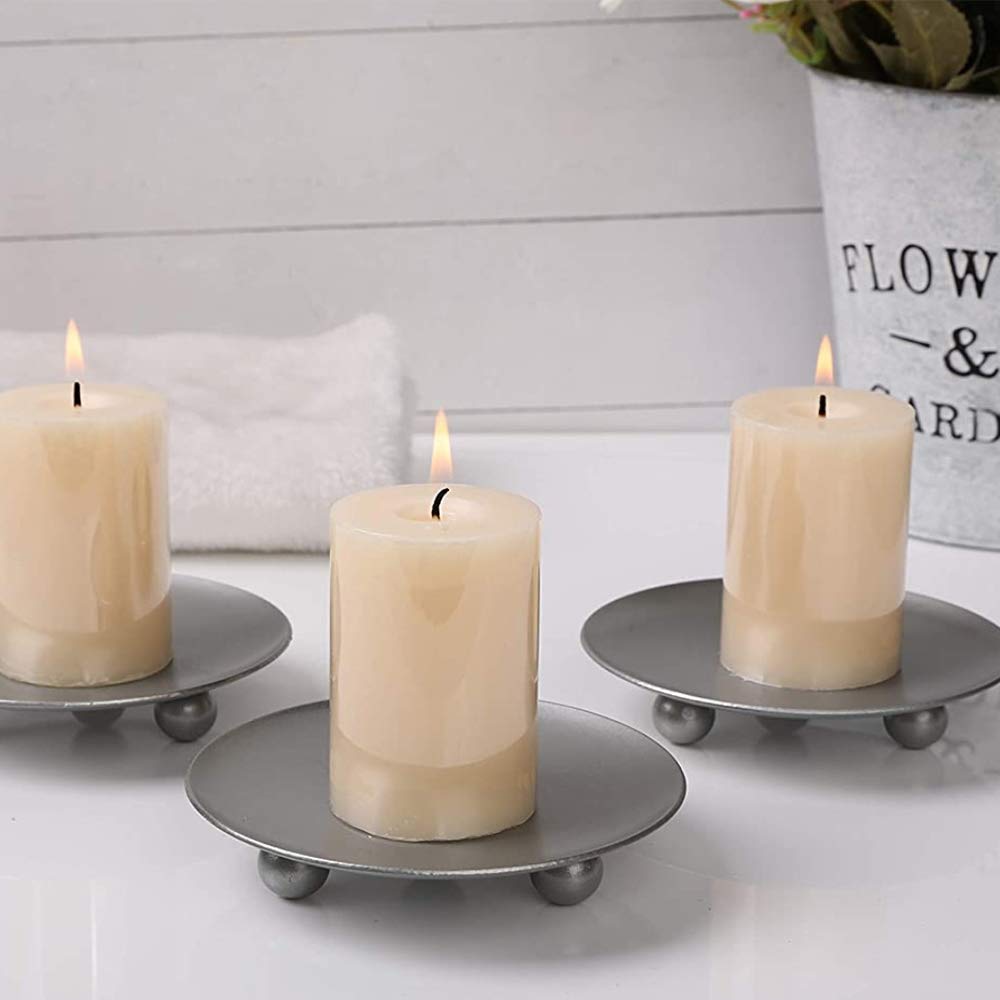 Iron Plate Candle Holder - Set