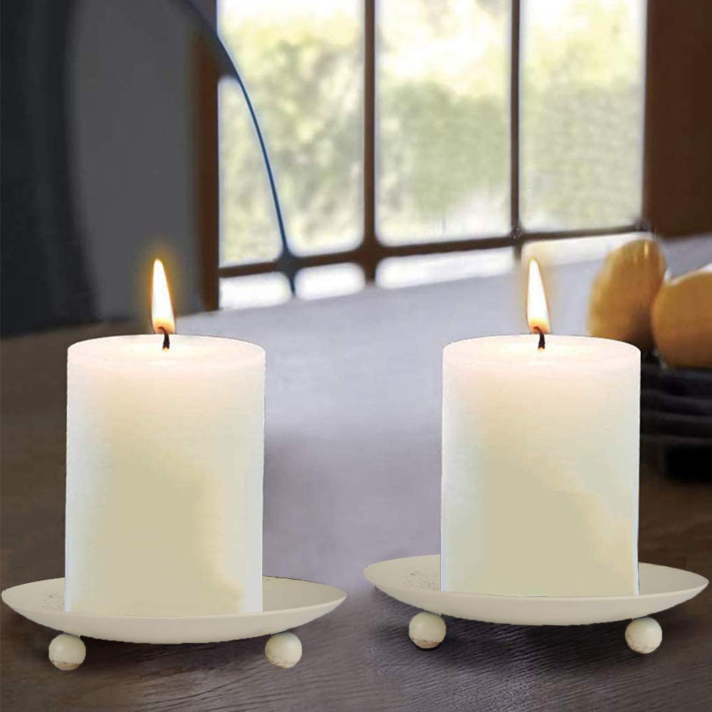 Iron Plate Candle Holder - Set